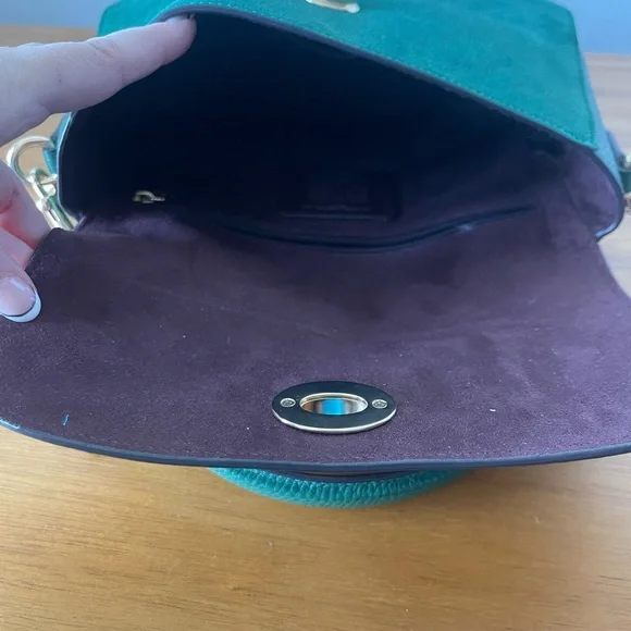 Coach Marlie Top Handle Satchel Kelly Green Leather & Suede - Picture 11 of 17